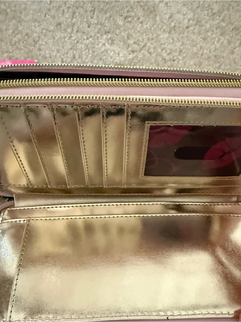 NWT Betsey Johnson Colorblock Quilted Zip-Around Wristlet Wallet